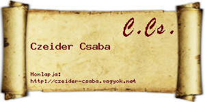 Czeider Csaba névjegykártya